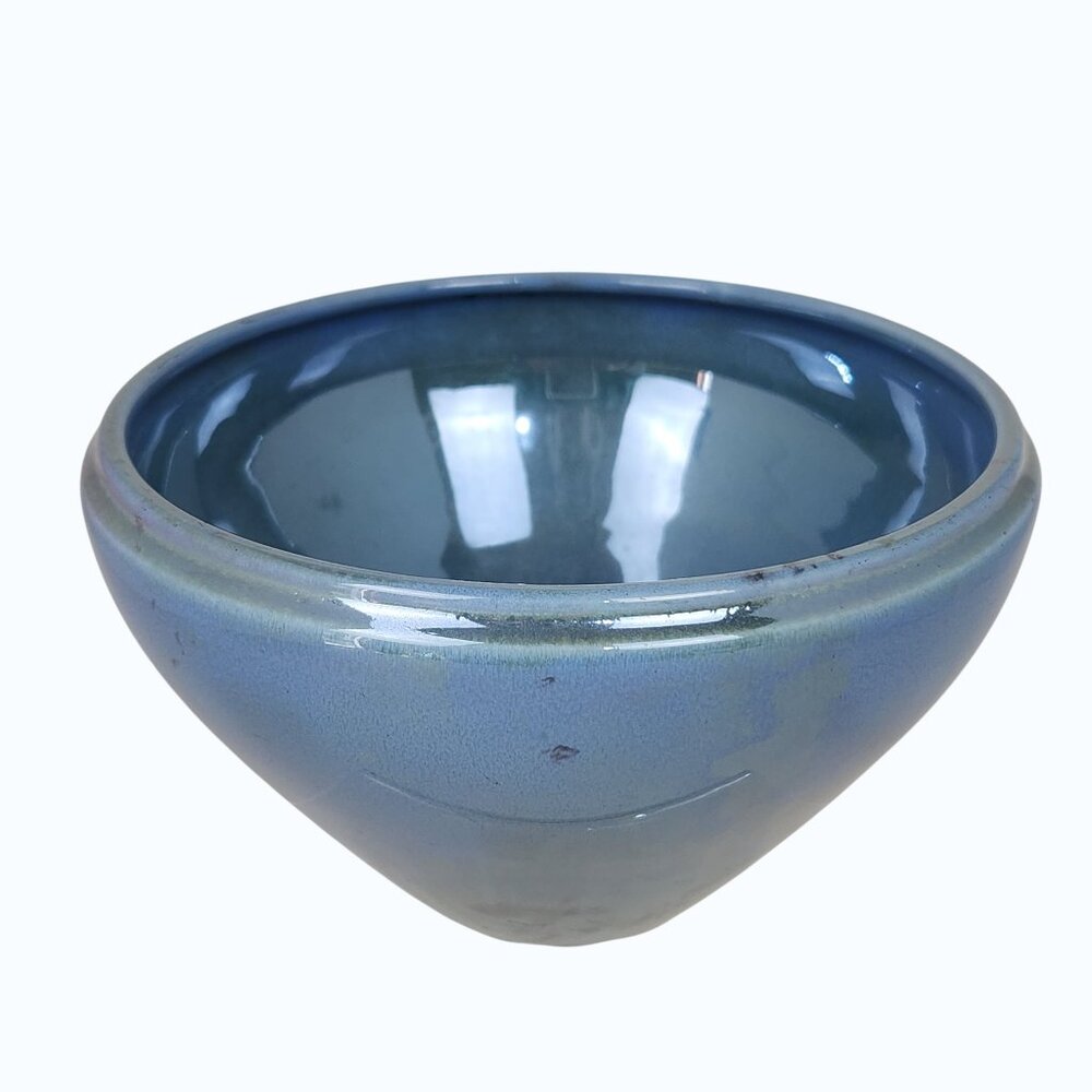 VTG Cowan Bowl Art Deco Blue Ceramic Larkspar Glaze #92 '20s 3.25" H 5" Diameter
